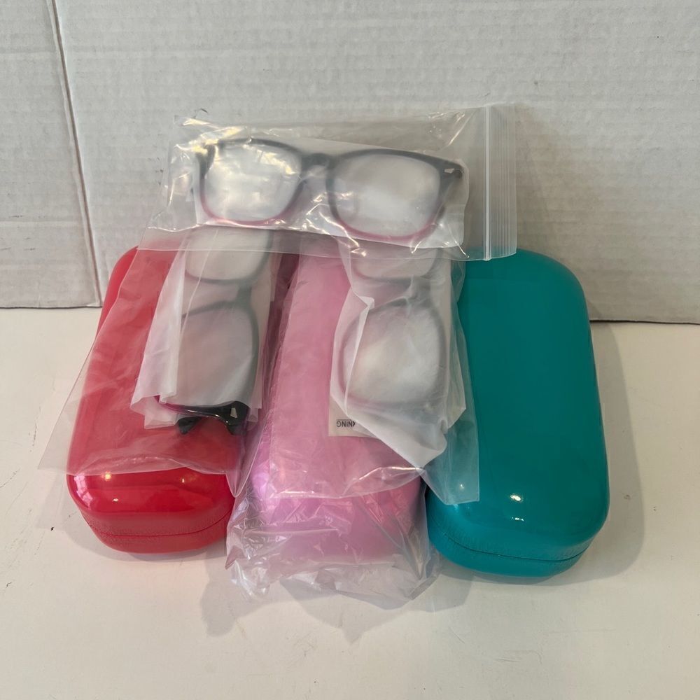 Lot of 3 Blue light blocking glasses ! New with cases